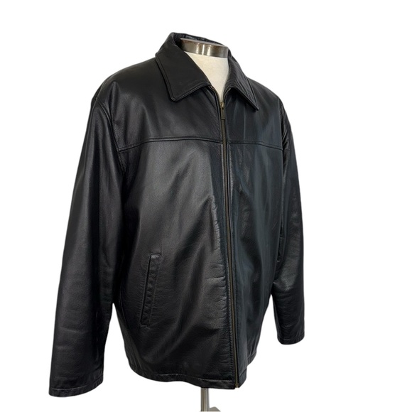 Leather Limited Men’s XL Black Zip Up Leather Jacket Zip Out Lining - Picture 3 of 12
